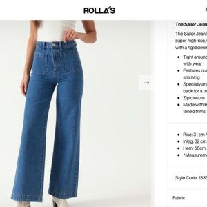 Rolla's High Rise Sailor Jean (size 25 - Ashley Blue wash)